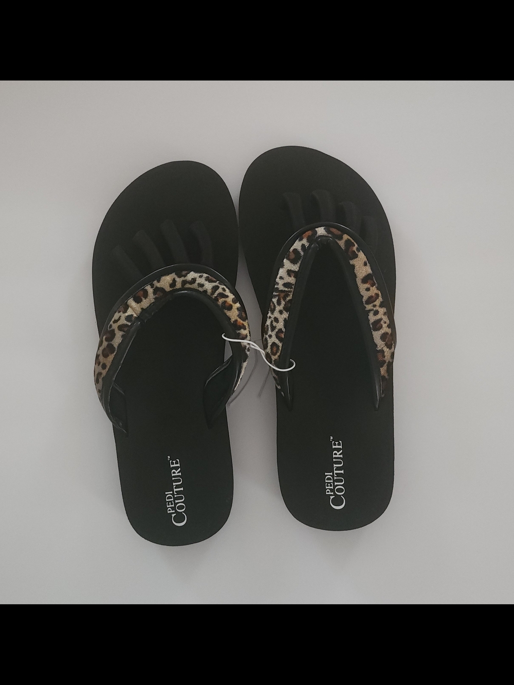 Women's Leopard Print Black  Pedicure Sandals